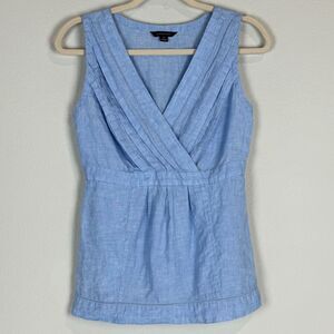 Lands’ End Linen Light Blue Sleeveless Top 2